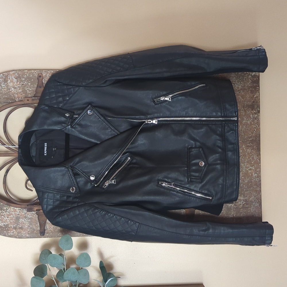 Express Faux Leather Moto Jacket - Picture 3 of 10